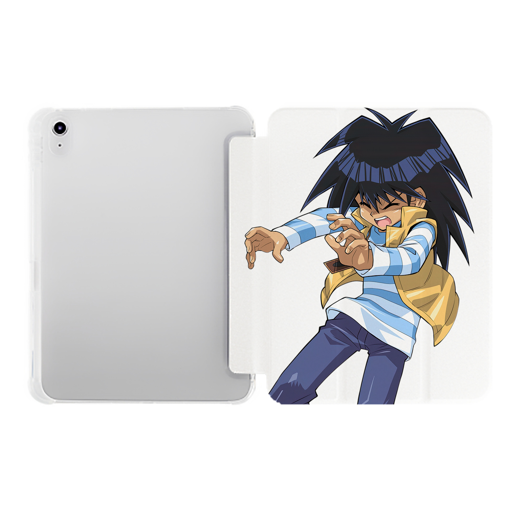 （画像用） 遊☆戯☆王 Yu-Gi-Oh! IPad ケース ペン収納付き 三つ折りスタンド PUレザー×シリコン 対応機種9.5/10.5/10.9インチ
